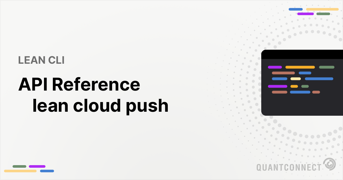 lean cloud push - QuantConnect.com
